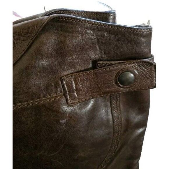 Alberto Fermani Knee High Boots Full Zip Brown Leather Size US 7 Italy 👀 - Picture 4 of 15